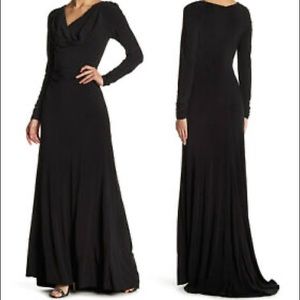 Vera Wang Black Long Jersey Gown NWT